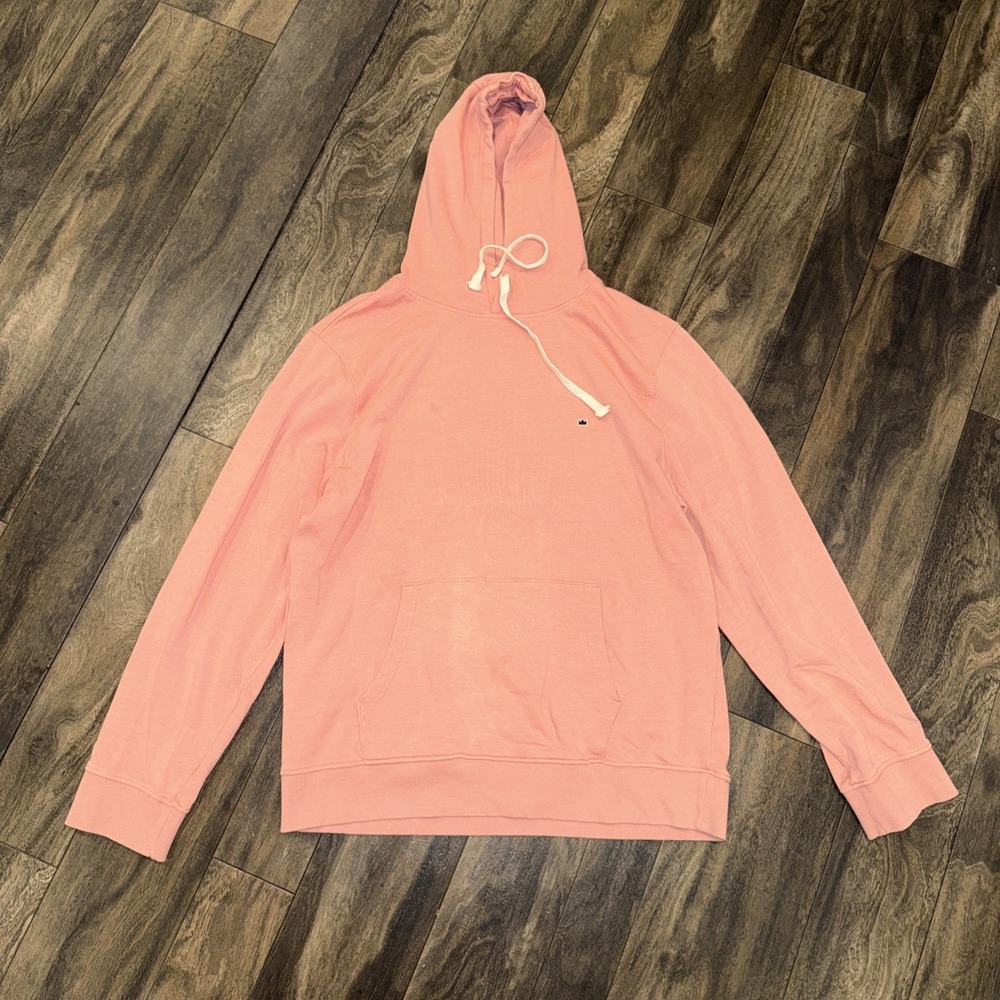 Crown & Ivy Casual Fleece Pullover Hoodie Peach Cotton Blend Men's Size L